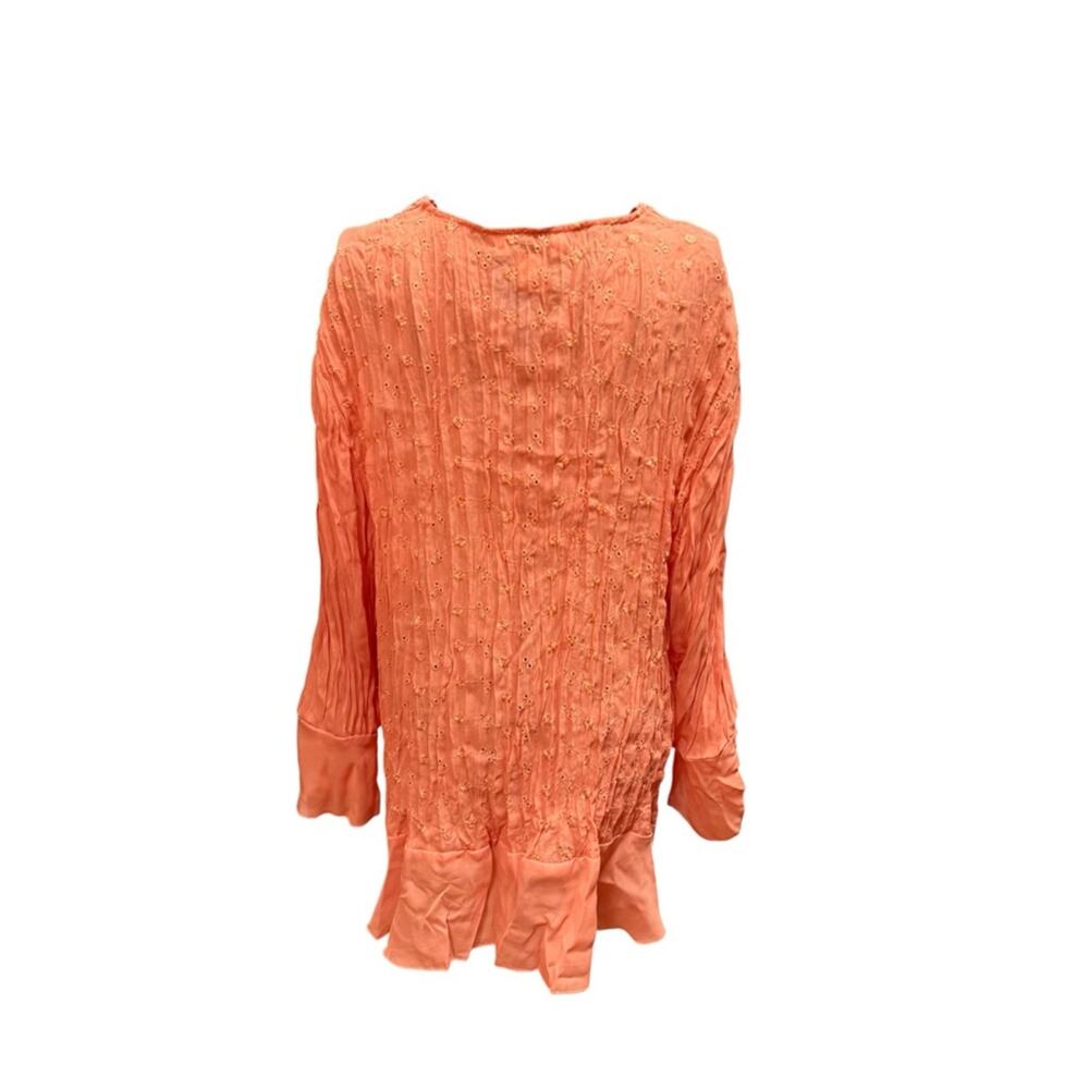 Allison Taylor Coral Embroidered V-Neck Boho Tunic 2X - Picture 5 of 7